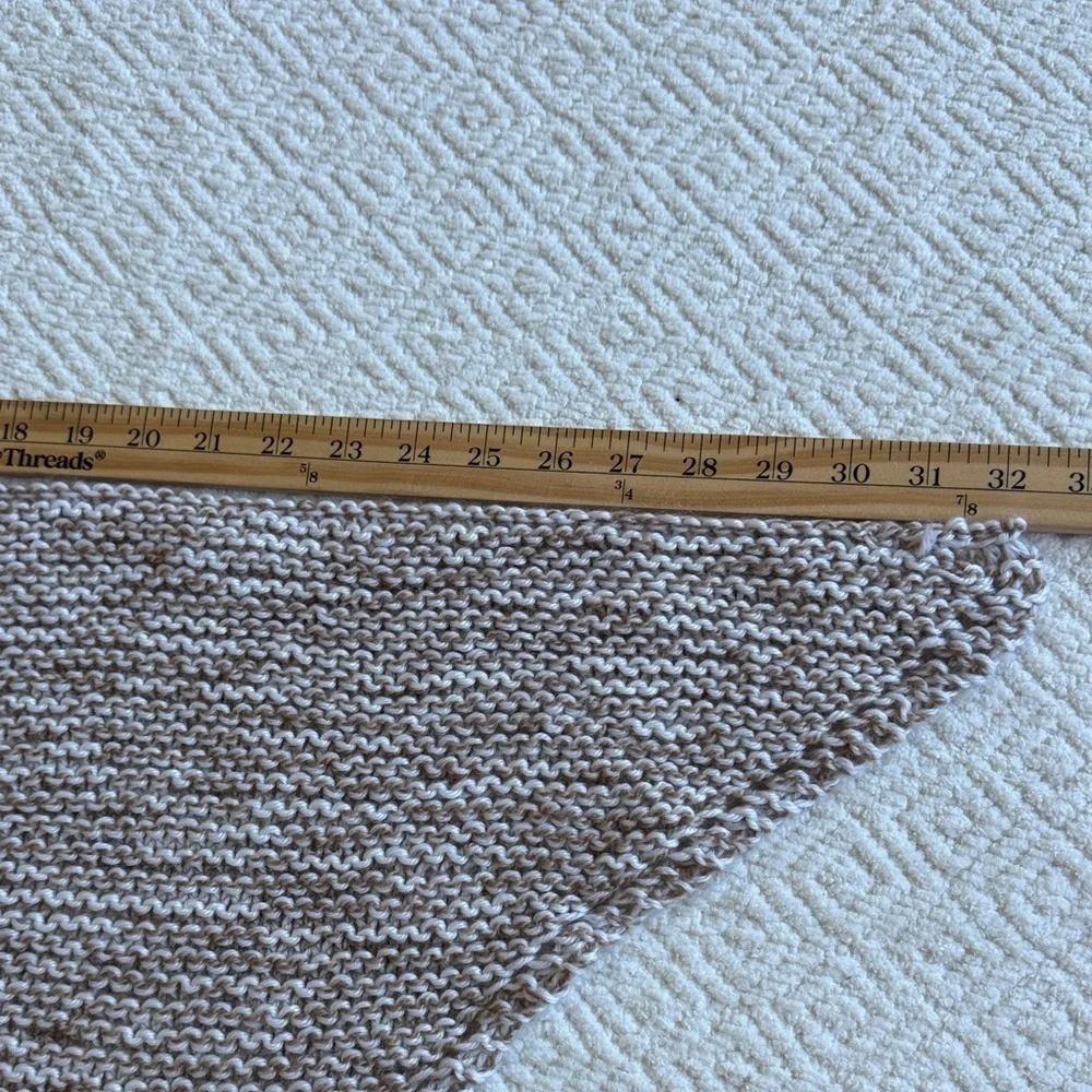 Light Brown and White Knit Bandana Handmade